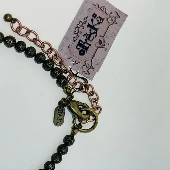 Treska Artisan Necklace Statement NEW Cross Coin Beaded Multicolored Funky Boho - Picture 3 of 14